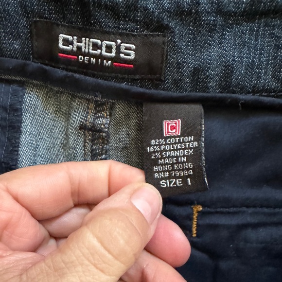 Chico’s Denim Wide-Leg Culottes Size 1 (M/8) - Picture 5 of 5
